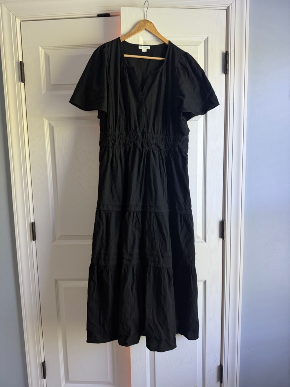 Black Tiered Maxi Dress with Smocked Waist